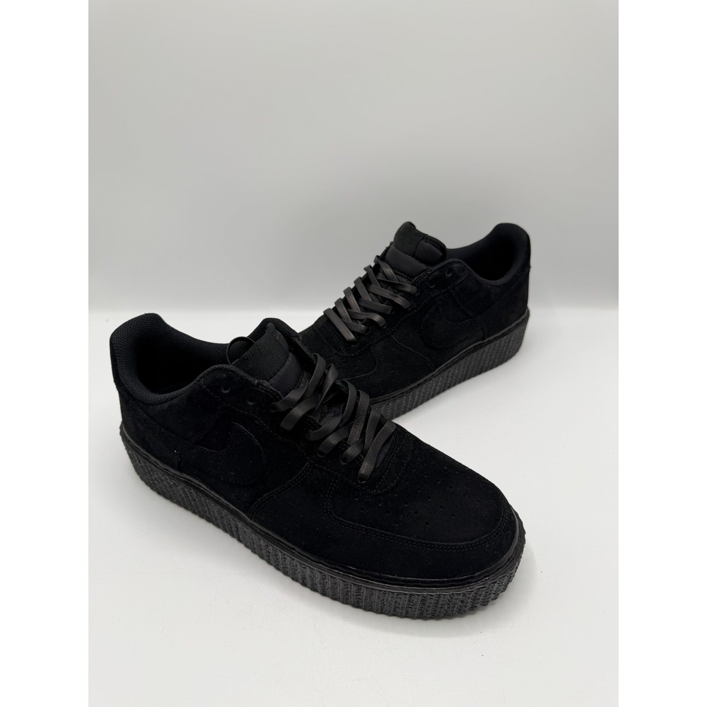 Nike Air Force 1 Low Suede Triple Black Resoled Mens Size 12.5 No Box 488298-066